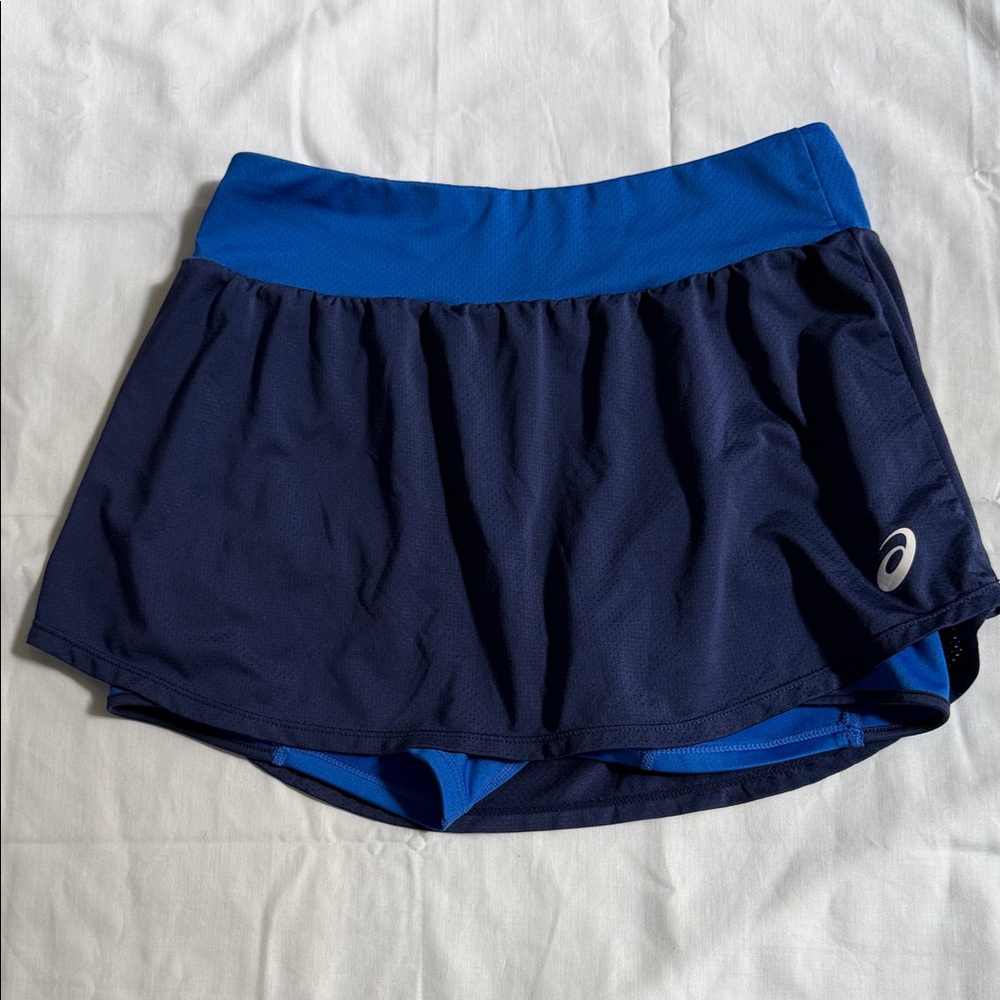 Asics Dark Blue and Royal Blue Tennis Skirt. Size S.